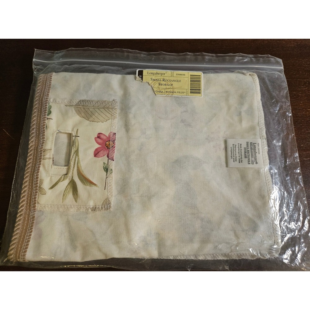 Longaberger Small Rectangle Storage Basket Liner Botanical Fields Cream Floral